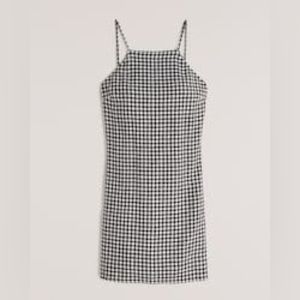 Never been worn, A&F Open Back Slip Mini Dress, Medium Navy Blue check